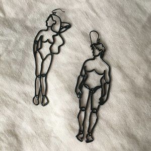 Verameat Adam and Eve / God and Goddess Asymmetrical Earrings